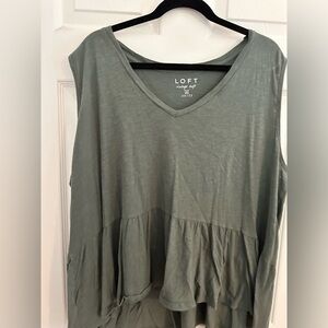 LOFT PLUS SIZE | GREEN peplum tank | sz. 20/22